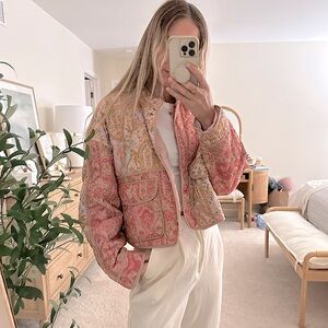 NWOT pink quilted jacket